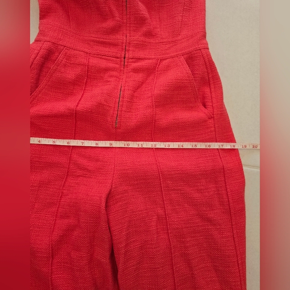 NWT ME+EM Textured Zip-Up Jumpsuit Tulip Red Size 2 - Picture 7 of 16